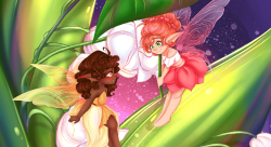 Fées jouant dans du muguet - Lucie Ramage-illustrateur