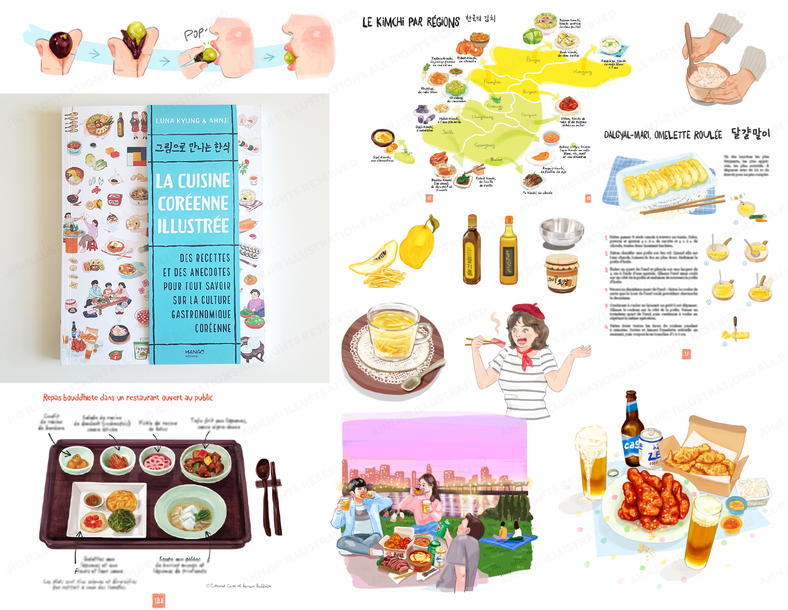 Illustration edition+press +nourriture+cuisine+asiatique+coréenne
