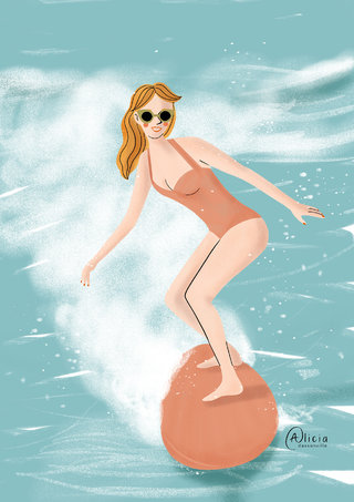 Surfer sur le vague
