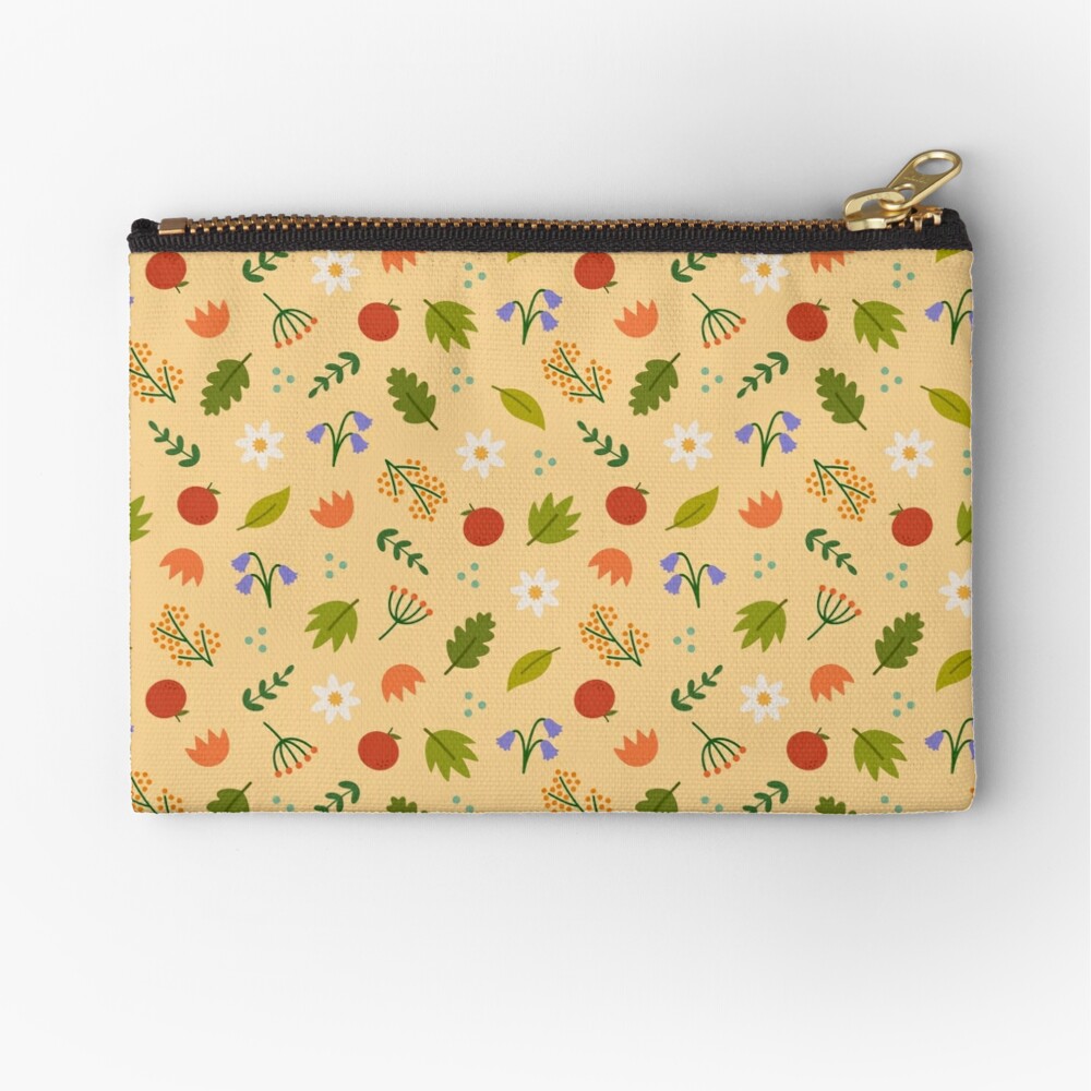 Pochette motif floral jaune / Yellow floral pattern bag