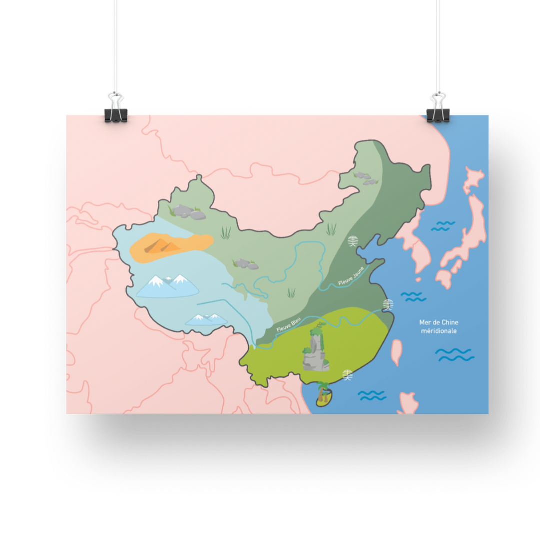 Carte de la Chine pour enfants