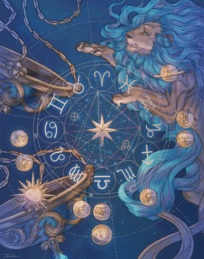 Thème Astral - illustration - Lion/Balance