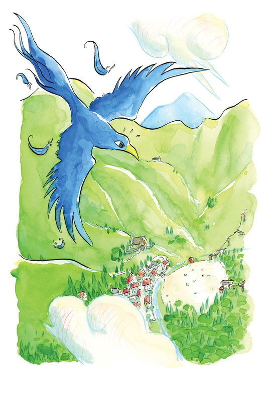 Le vol du grand choucas bleu  