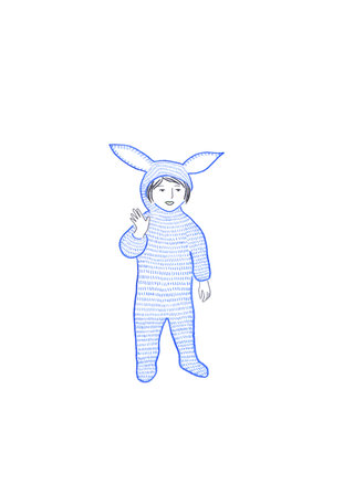 Enfant déguisé en lapin