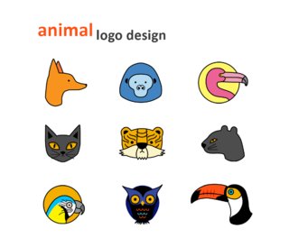 Animal logo design couleur