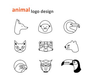 animal logo design noir et blanc