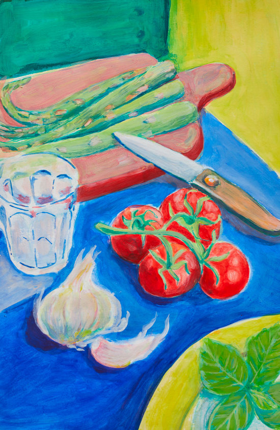 Asperges et tomates