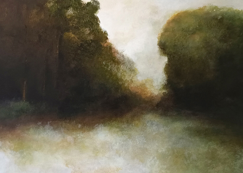 Matin d'automne (2023) peinture acrylique et encre sur papier - 50x70 cm