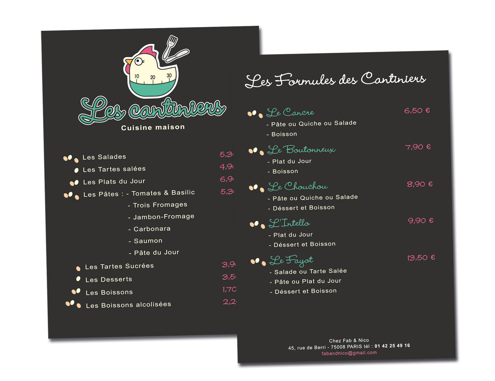 Les Cantiniers / Menu