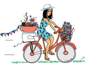 Lulu Blanche fait du vélo