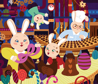 La famille lapin vous souhaite de joyeuses Pâques ! - Illustration personnelle