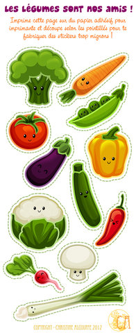 Les légumes sont nos amis ! - Stickers - Illustration personnelle