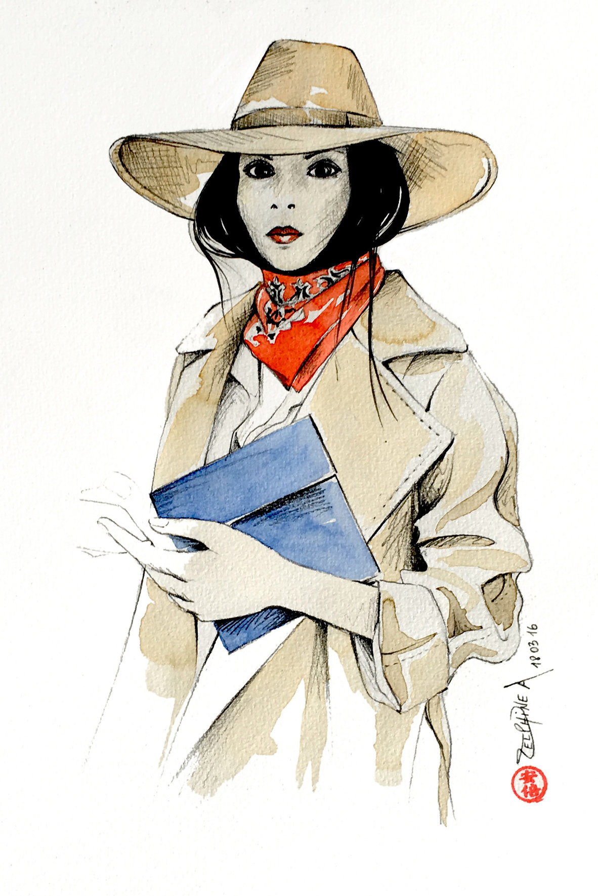 illustration de mode "bandana rouge"