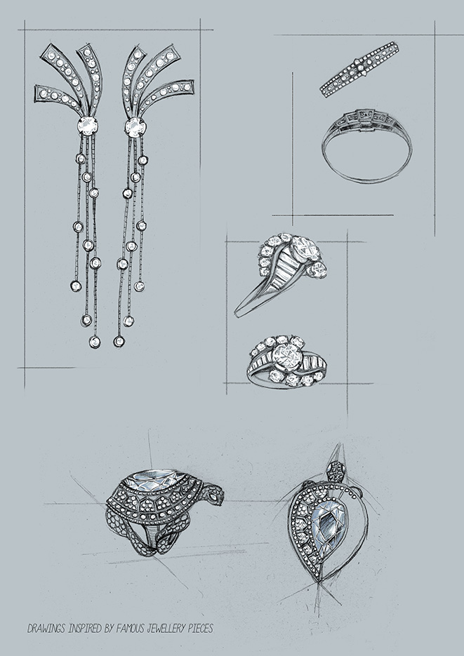 Etude croquis pièces joaillerie