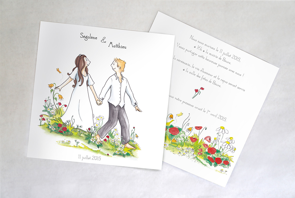 Illustration et design - Faire-part de mariage