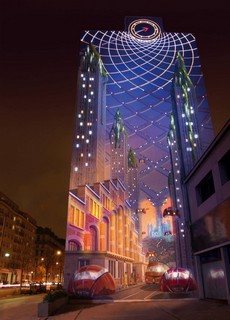 Lyon - Fresque Lumière - F Shuitten, Cité de la création,
