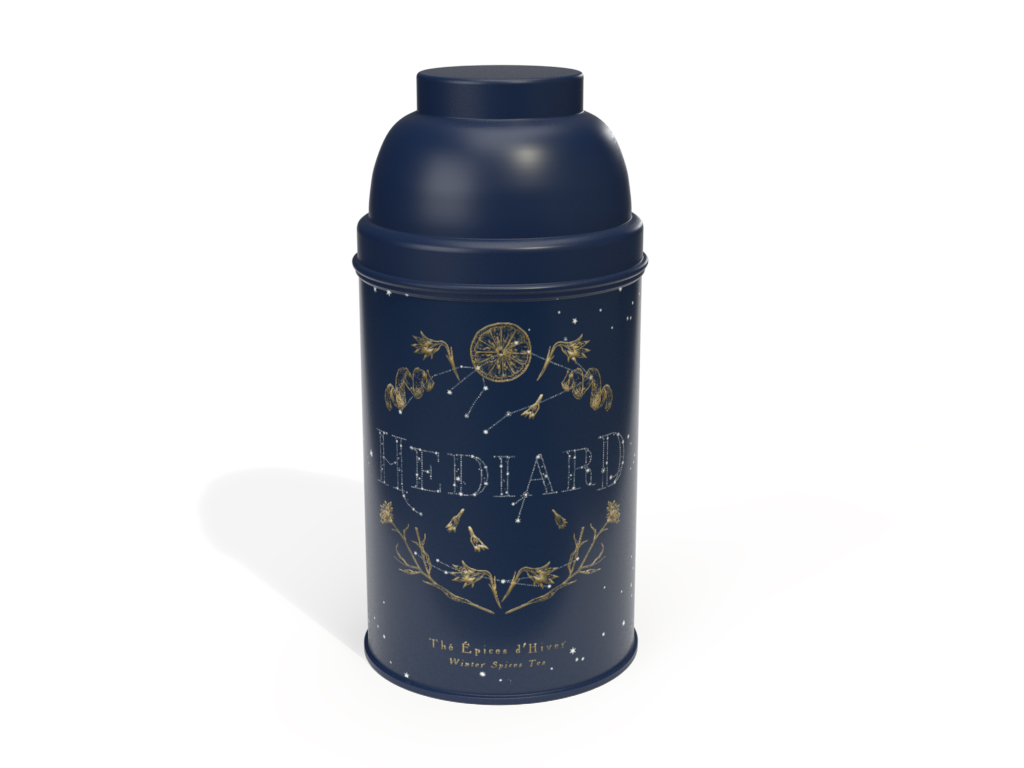 Prévisualisation 3D d'un packaging Tine Hédiard collection Noel 2019