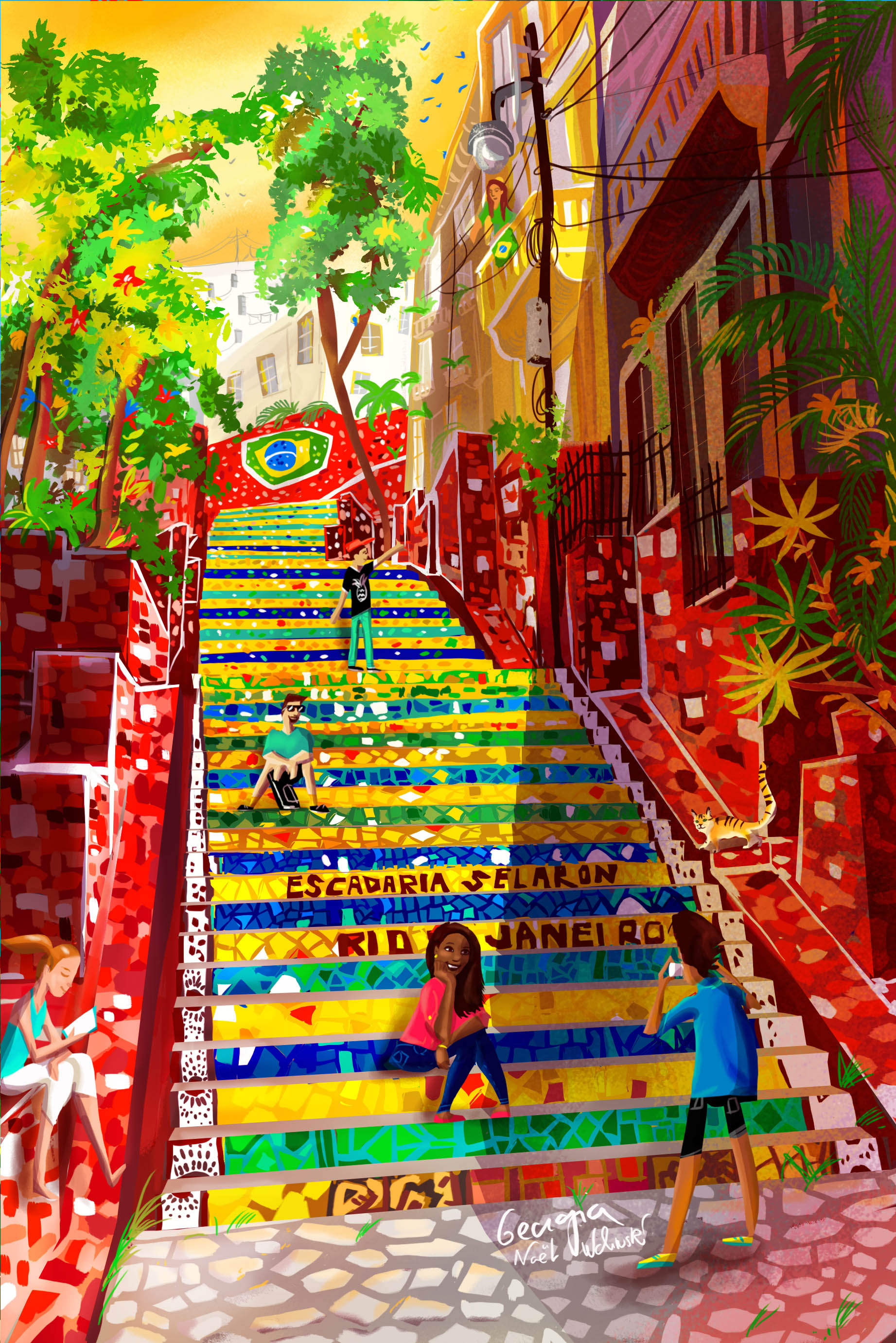 Escadaria Selaron em Rio de Janieiro
