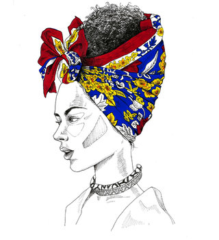 Wax turban illustration