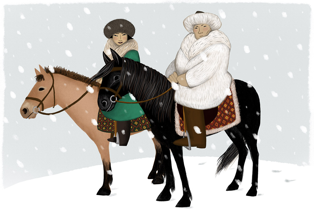 Cavaliers sous la neige