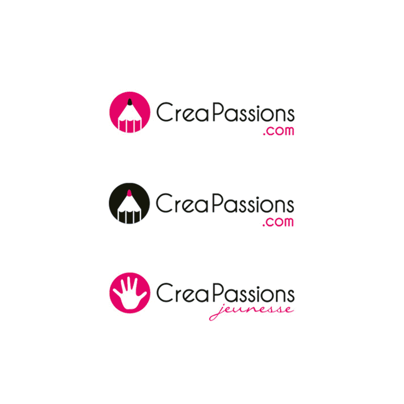Identité CreaPassions - Logo | Edition : mise en page livres Loisirs Créatifs