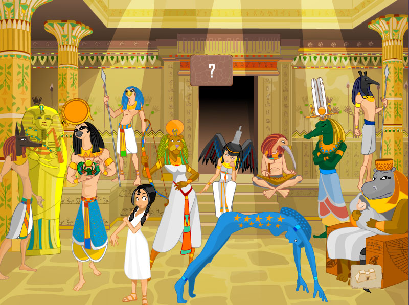 Les dieux d'Egypte<br/><span>une illustration animée en flash pour le CD-ROM MOBICLIC</span>