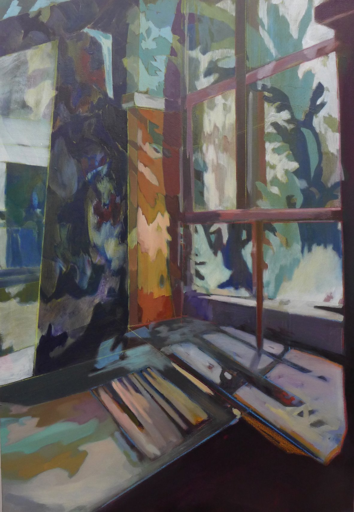 Fenêtre au motif, Huile sur toile, 116 x 81 cm, 2016