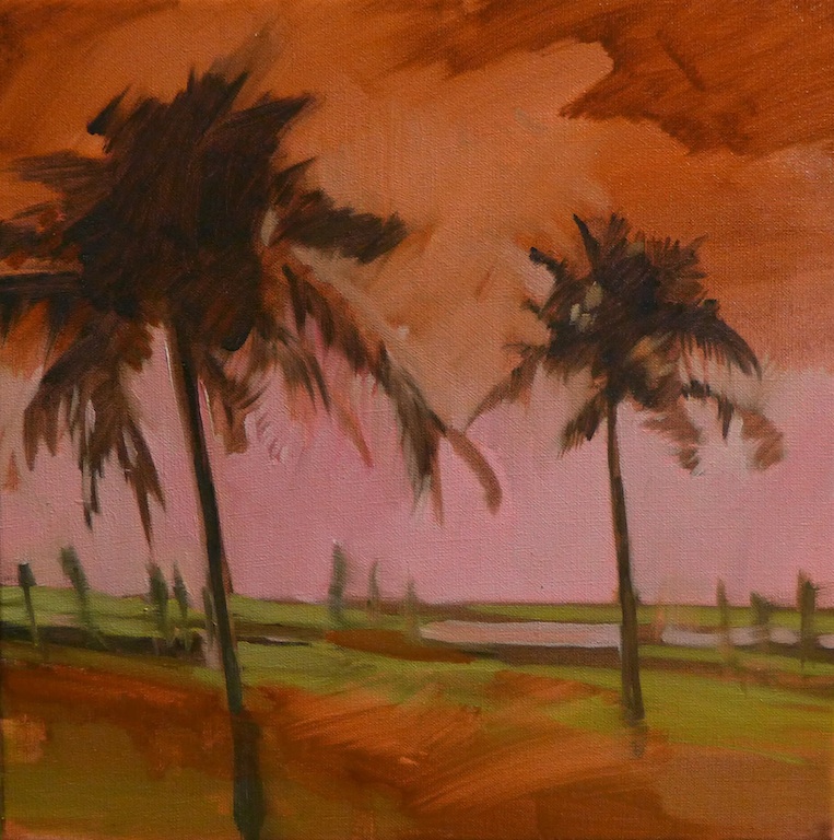 Palmier - 40 x 40 cm - Huile sur toile