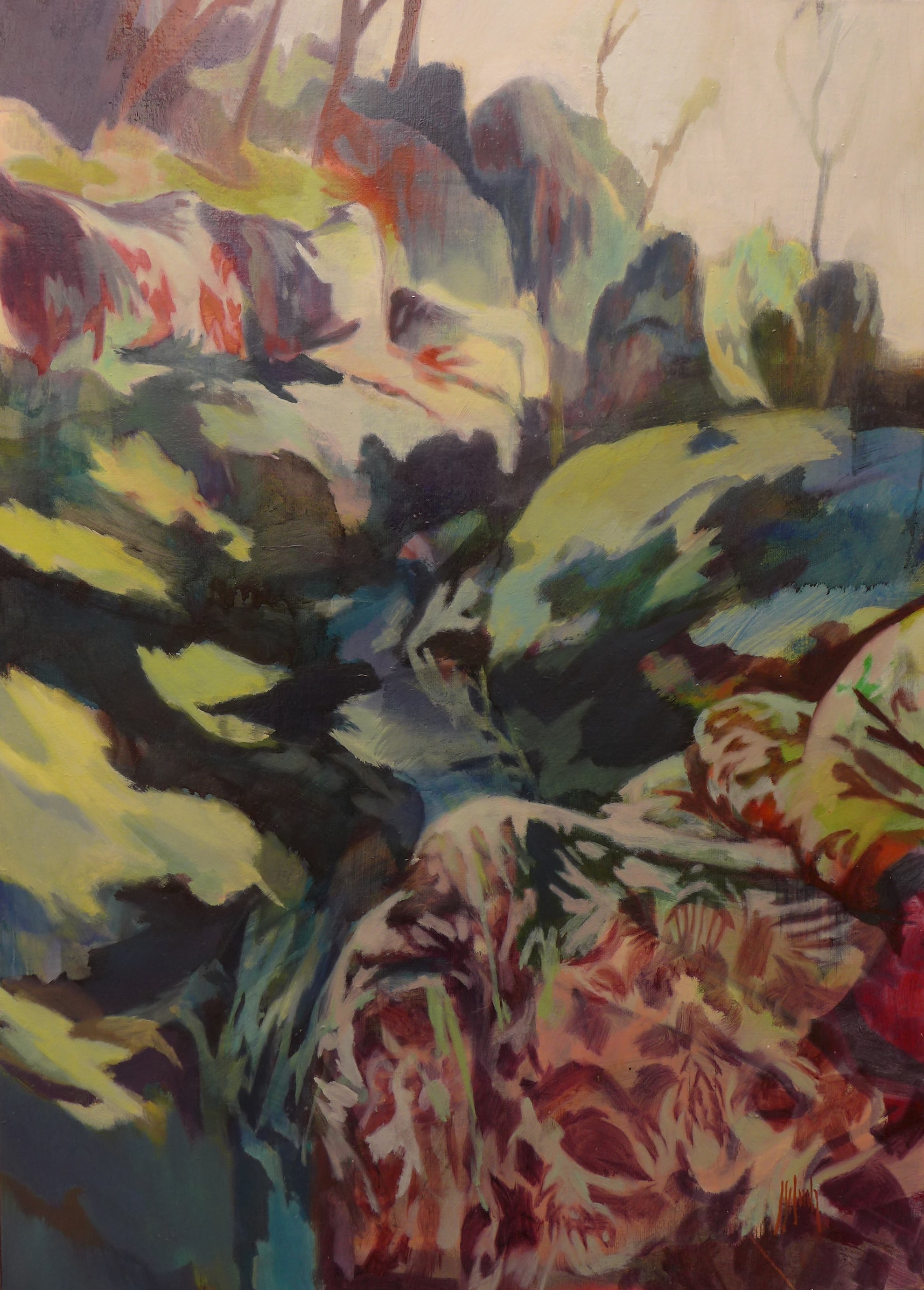Paysage endormi, Huile sur toile, 92 x 65 cm, 2017