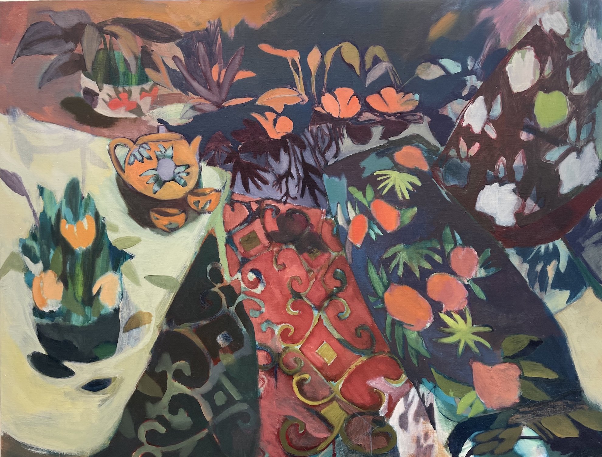 ATELIER OUZBEK, Huile sur toile, 89 x 116cm, 2022