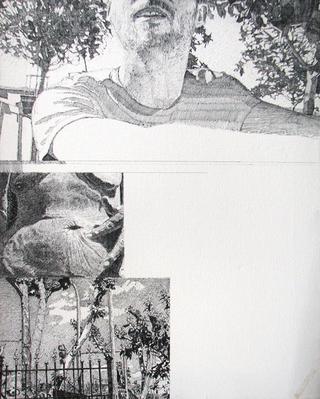 sans titre, 2010, stylo sur toile, 50x40 cm