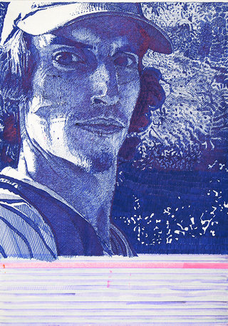 "sans titre", 2009, stylo et feutres sur papier,  29,7x21cm