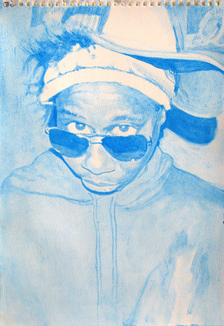 blue Tok, 2009, gouache sur papier, 38x26,3 cm