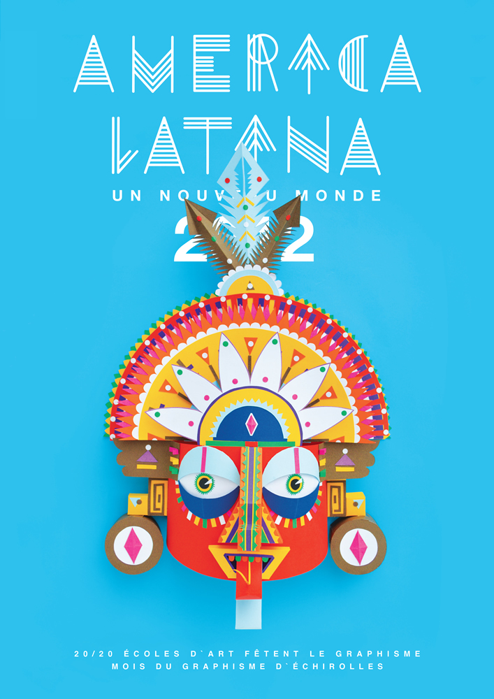 America Latina, Masque en papier, affiche de F. Neves