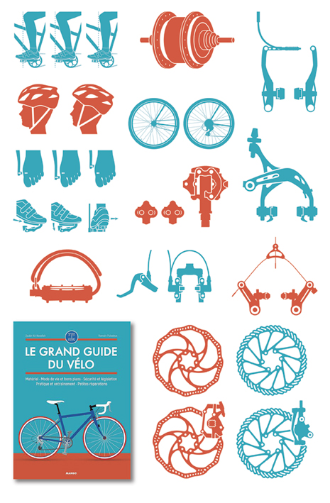 Illustrations pour un ouvrage consacré au vélo (Mango, 2018).