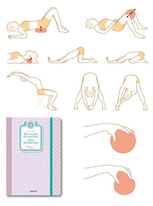 Illustrations pour un ouvrage consacré à la relaxation (Mango, 2014).