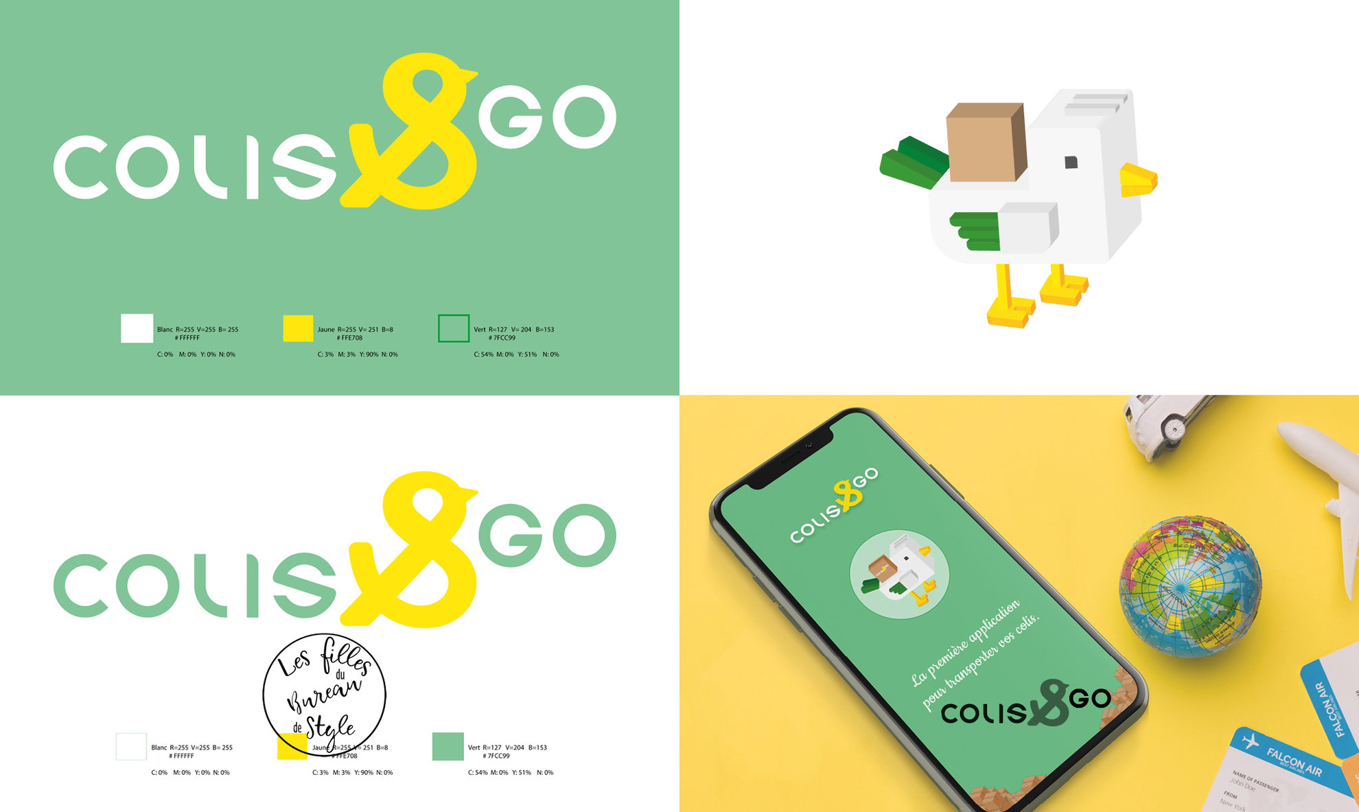 Logo et mascotte pour le site et l'app Colisgo
