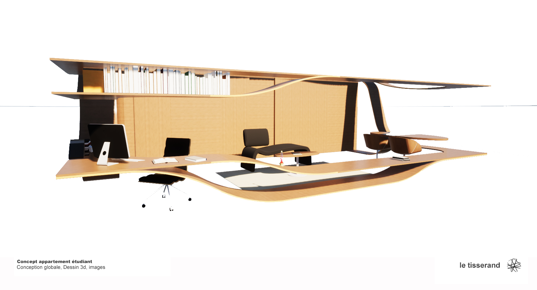 Design concept appartement étuidant