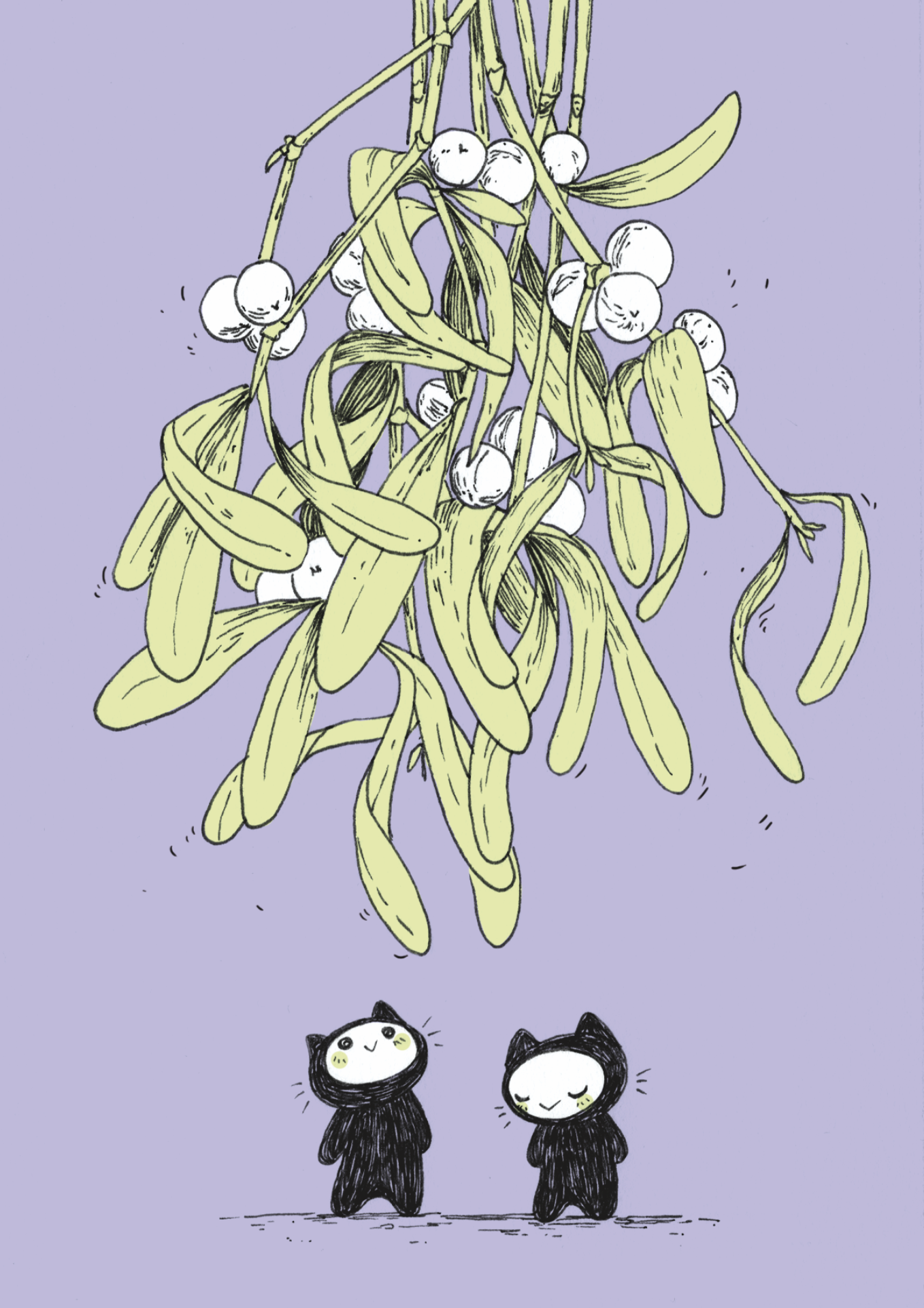 chats sous le gui
