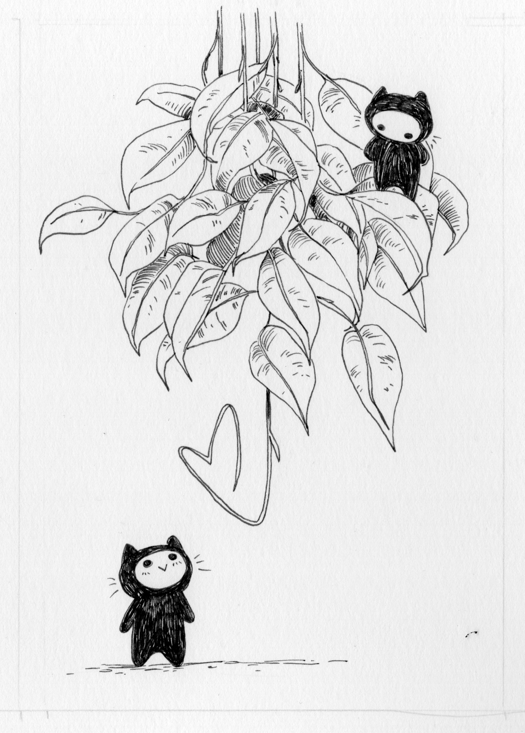 encre de chine - chats