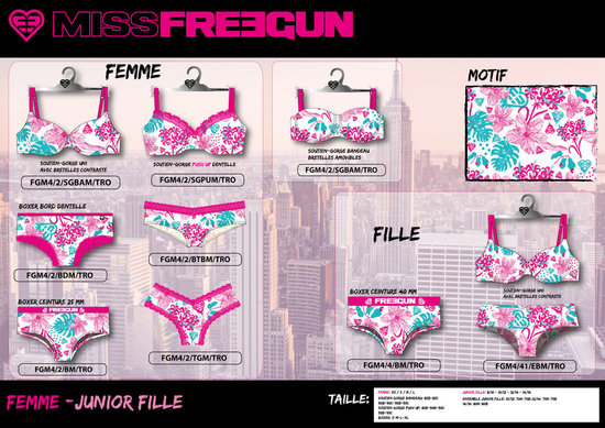 Création de collection de lingerie Femme &amp; Adolescente Miss Freegun