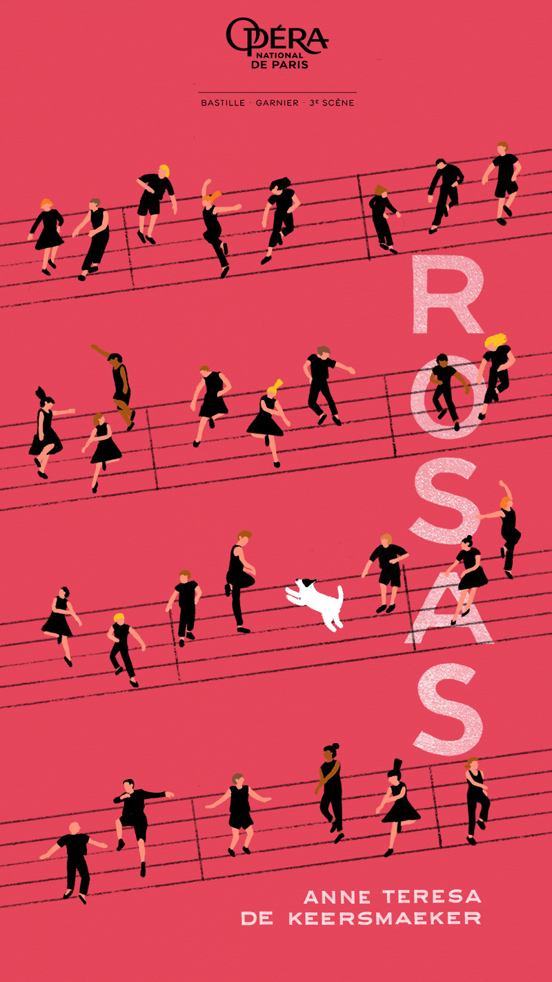 poster pour l'Oper de Paris - spectacle "Rosas"