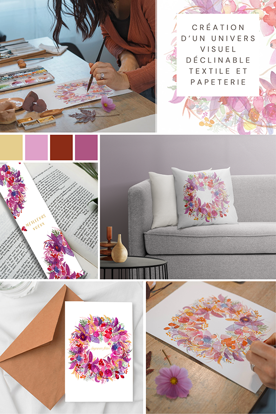 Univers visuel – textile et papeterie