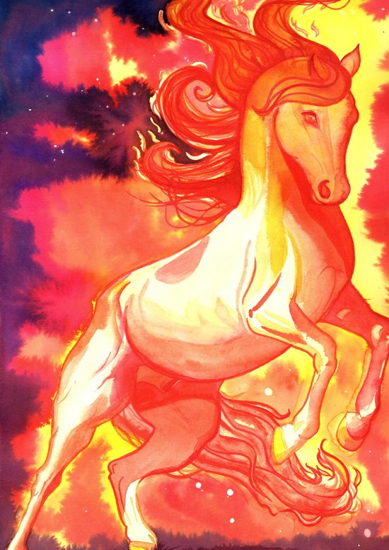 CHEVAL DE FEU - ENCRES