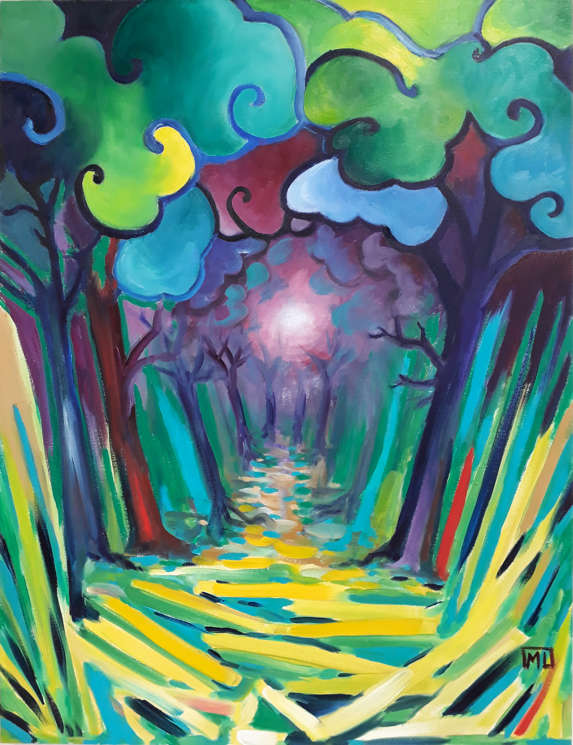 La Forêt Enchantée, 65 x 50 cm Huile sur toile