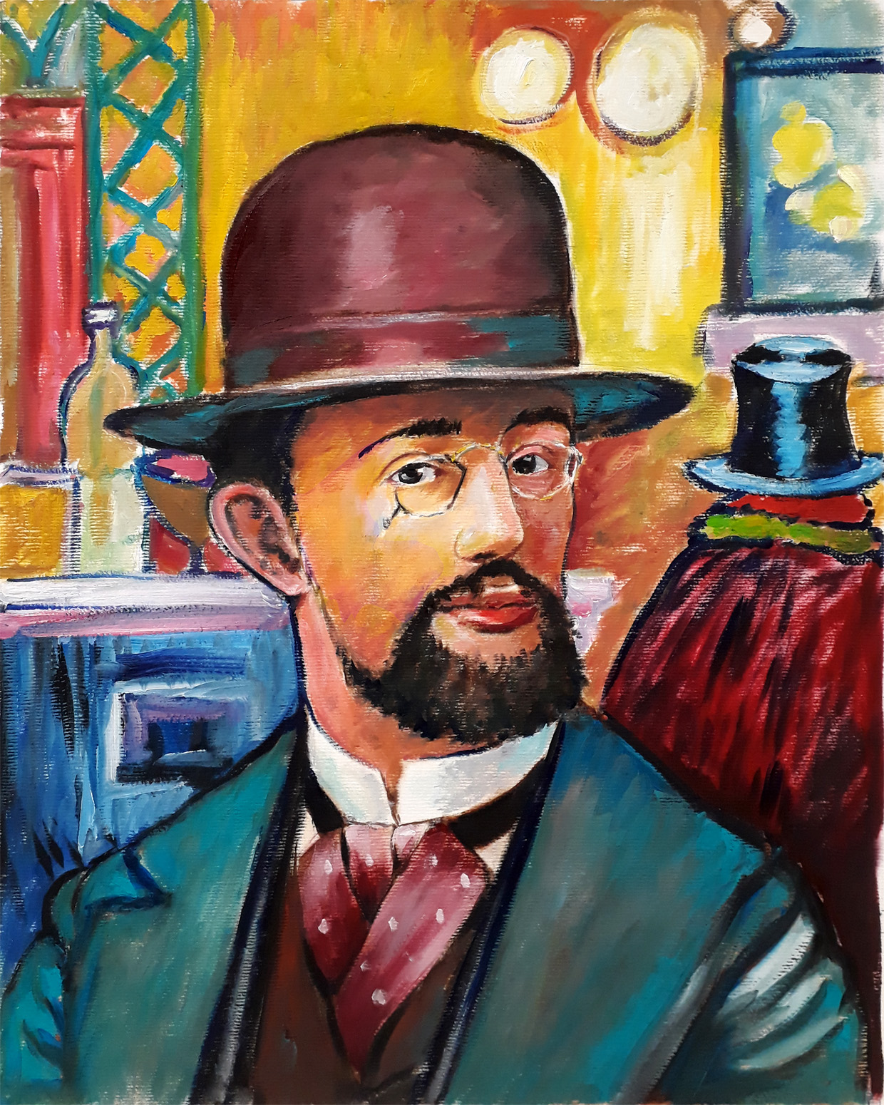 H. de Toulouse Lautrec, 50 x 40 cm Huile