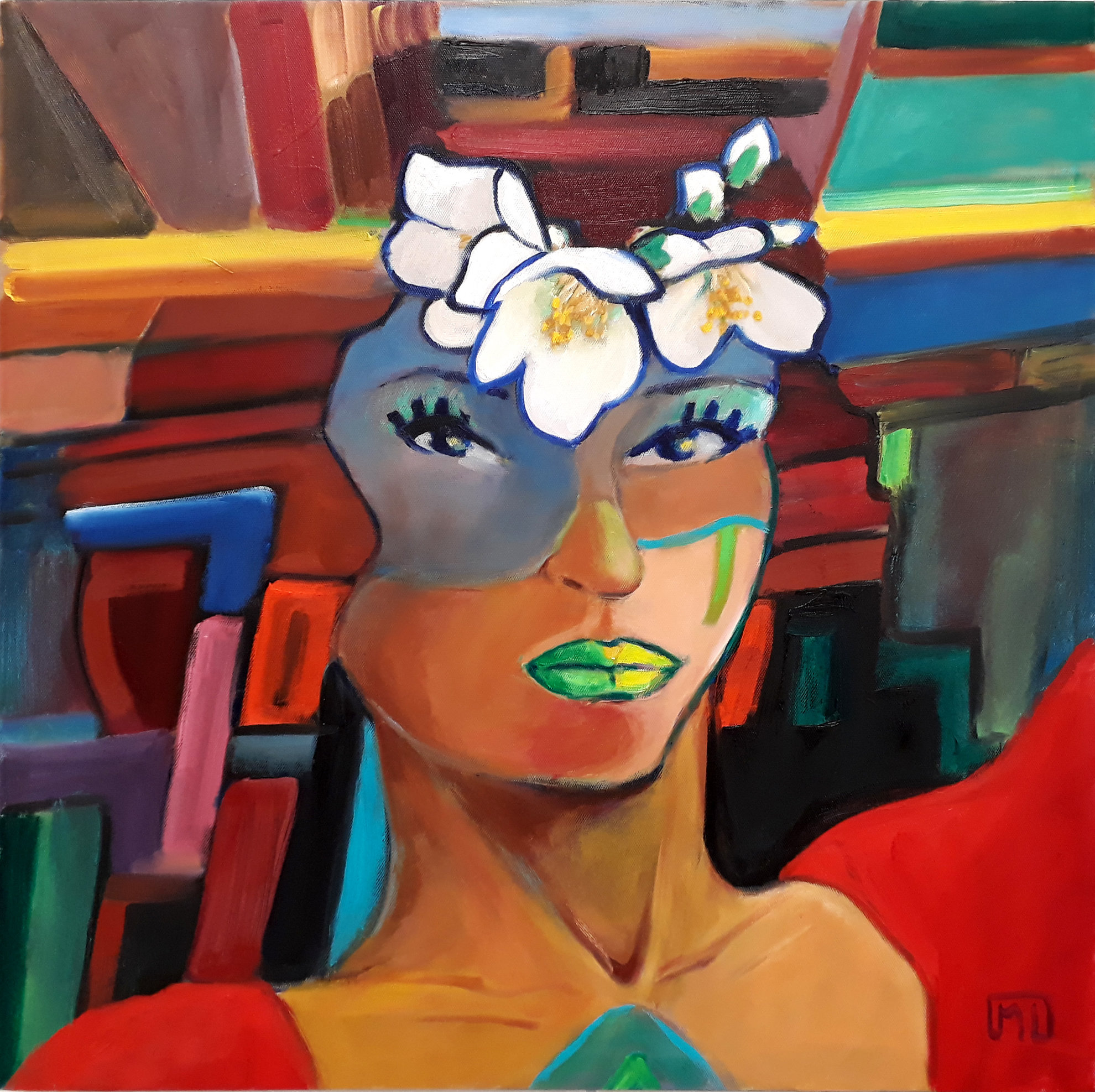 Tahithienne, 50 x 50 cm Huile