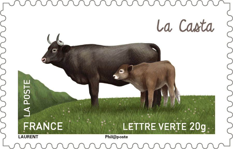 Timbre sur les vaches françaises, la Casta