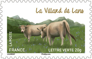 Timbre sur les vaches françaises, la Villard de Lans