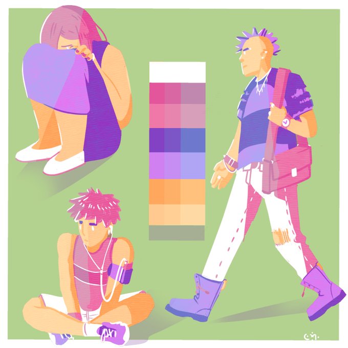 Flat colors Characters